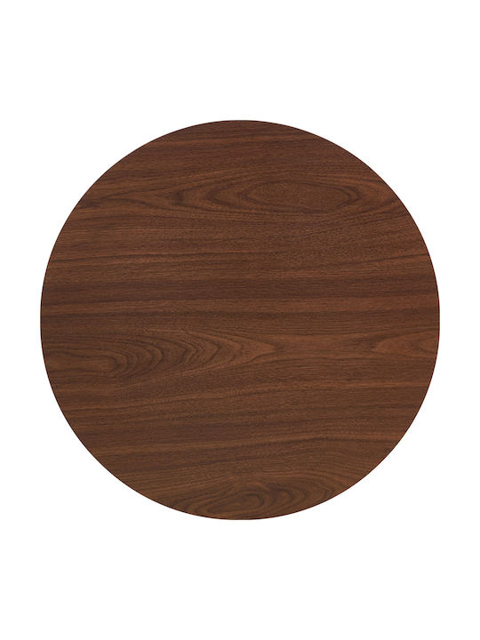 Quinton Round Table Dining Room Wooden with Metal Frame Walnut/black 60x60x74cm