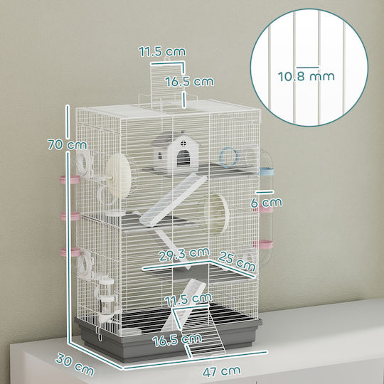 Pawhut Rodent Cage 47x30x70cm