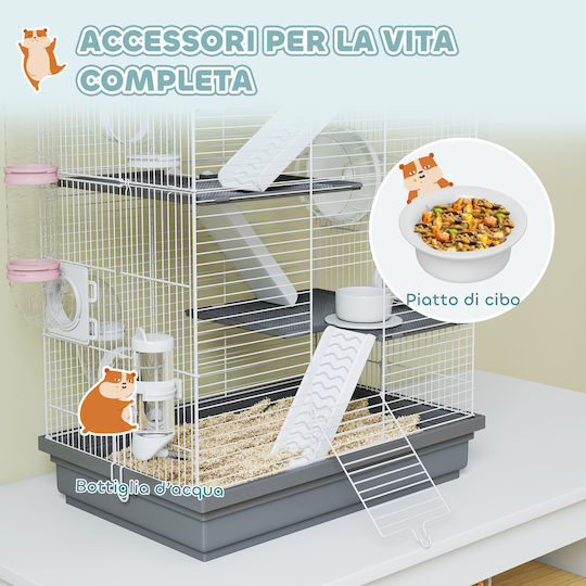 Pawhut Rodent Cage 47x30x70cm