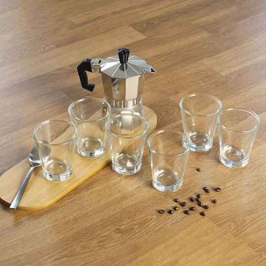 Galileo Espressino Set of Glasses Coffee/Freddo made of Glass in Brown Color 90ml 6pcs