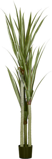 HomCom Dekorative Künstliche Yucca Pflanze 190 cm 39 Blätter Topfpflanze Peva Zement