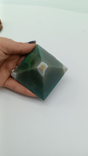 Grüne Achat Tischdekoration Pyramide – 124gr
