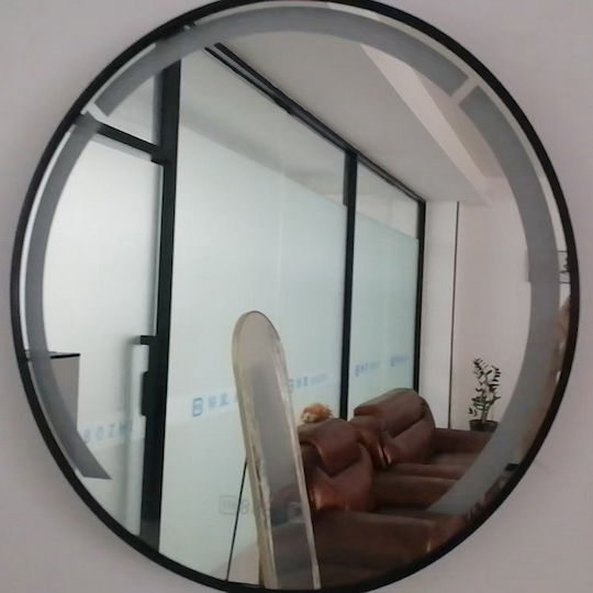 Costway BA8385DE-DK Στρογγυλός Led Αφής από Μέταλλο 60x60cm Μαύρος