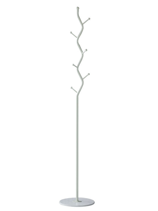 Bosque Freistehender Kleiderständer Metallisch Weiß 30x30x176cm