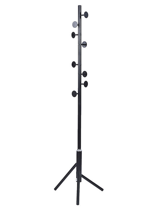 Buttons Freistehender Kleiderständer Metallisch Schwarz 58x58x175cm