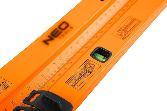 Neo Tools Геометричен Инструмент За Дърводелци От Алуминий Дължина 50см Със Секстант И Нивелир