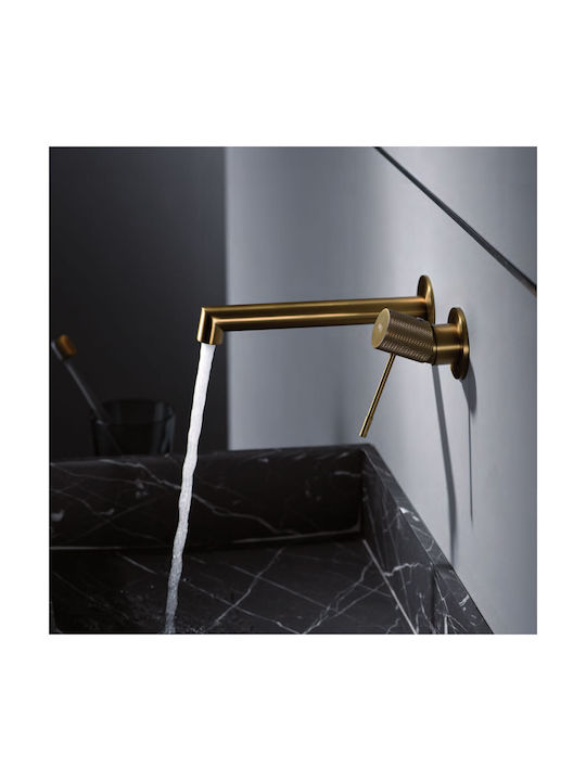 Excel Built-in Mixer & Spout Set for for Bathroom Sink 2 Exits Gold