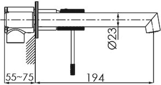 Excel Built-in Mixer & Spout Set for for Bathroom Sink 2 Exits Gold