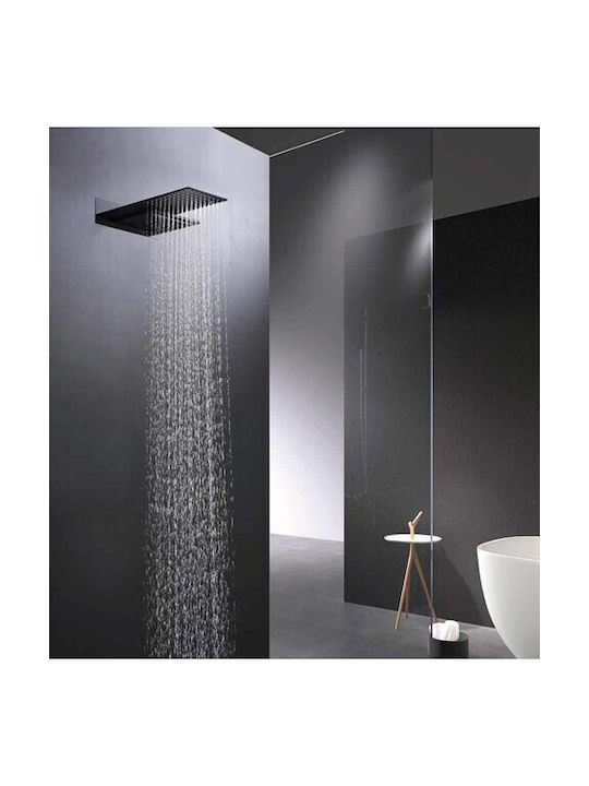 Excel Built-in Mixer, Hand Shower & Shower Head Set for Shower 3 Exits Black