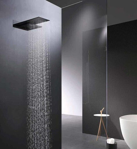 Excel Set Mischer, Handbrause & Duschkopf für Wandmontage für Dusche 3 Ausgänge Schwarz