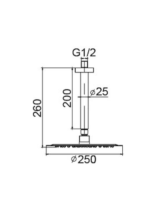 Excel Built-in Mixer, Hand Shower & Shower Head Set for Shower 2 Exits Silver