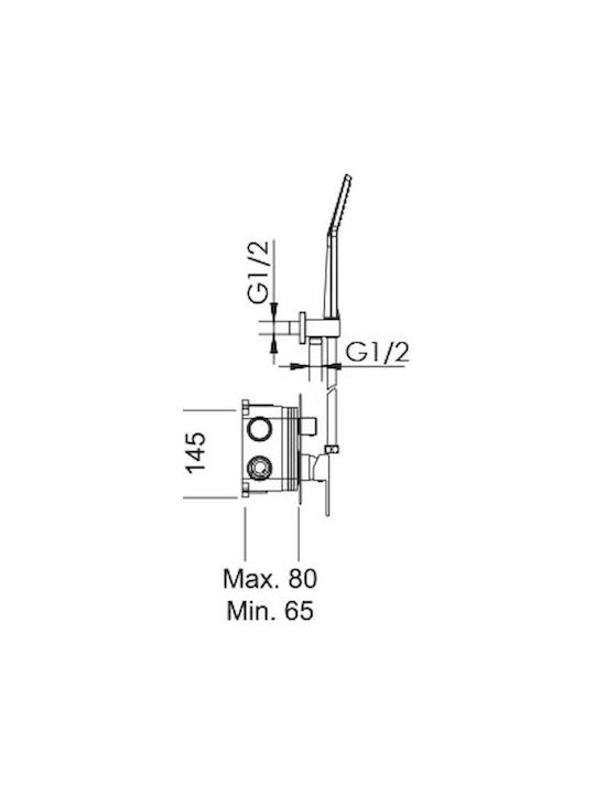 Excel Built-in Mixer, Hand Shower & Shower Head Set for Shower 3 Exits Black