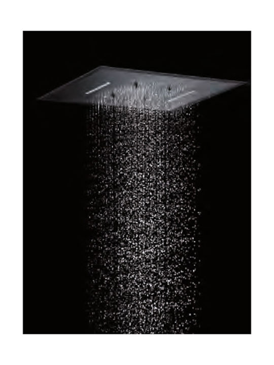 Excel Built-in Mixer, Hand Shower & Shower Head Set for Shower 4 Exits Black