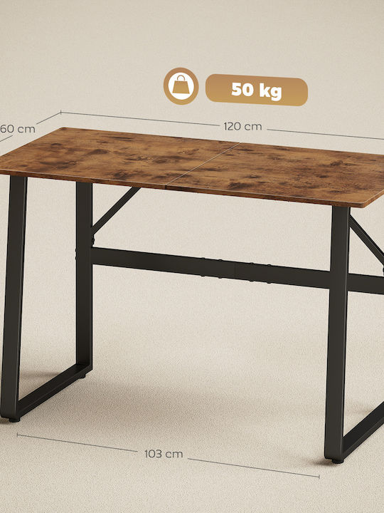 Γραφείο Ξύλινο Μαύρο Και Καφέ 120x60x76εκ.