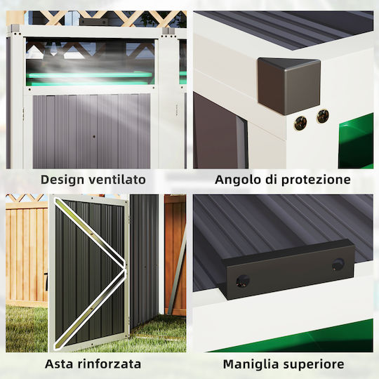 Metallic Garden Shed Galvanized M1.46xW0.81xH1.22m