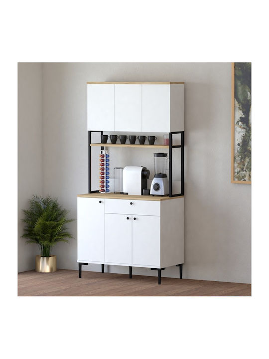 Lenner Στήλη Κουζίνας Λευκό-sonoma 90x45x184εκ.