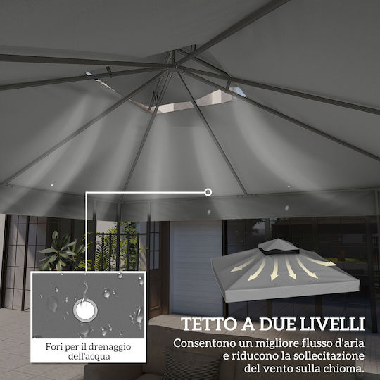 Outsunny Gazebo Cover Gray 3x3m