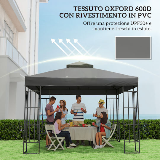Outsunny Gazebo Cover Gray 3x3m