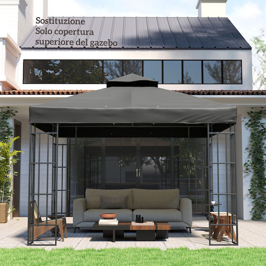 Outsunny Gazebo Cover Gray 3x3m