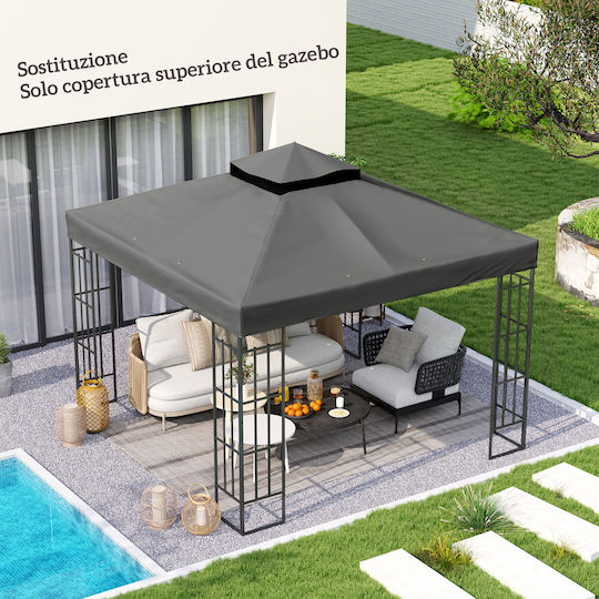 Outsunny Gazebo Cover Gray 3x3m