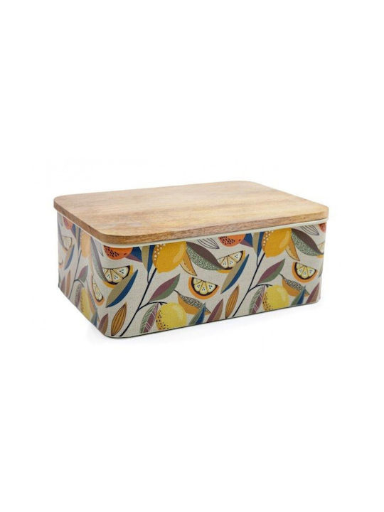 Atmosphera Citrus Zest General Use Box with Lid Glass Yellow 10x25.5cm 1 Pieces