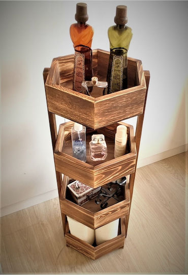 SteweHome Wooden Kitchen Rack 4 Tiers Brown STE-000717-P717 SteweHome Wooden Kitchen Rack 4 Tiers Brown STE-000717-P717