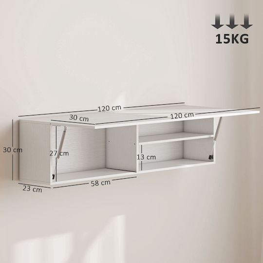 HomCom Ντουλάπι Μπάνιου 120x23x30cm Λευκό