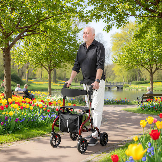 HomCom Klappbarer Rollator Aluminium Rote