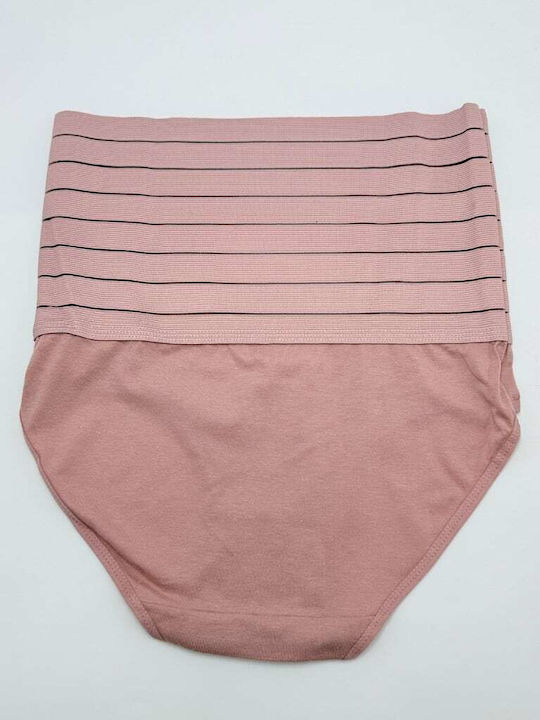 Cotton High Waist Women's Briefs Pink