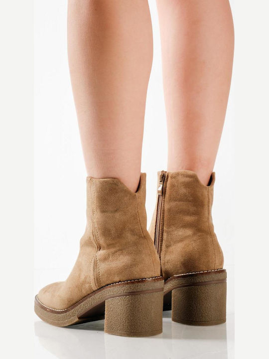 Wildleder Stiefeletten Damen Braun