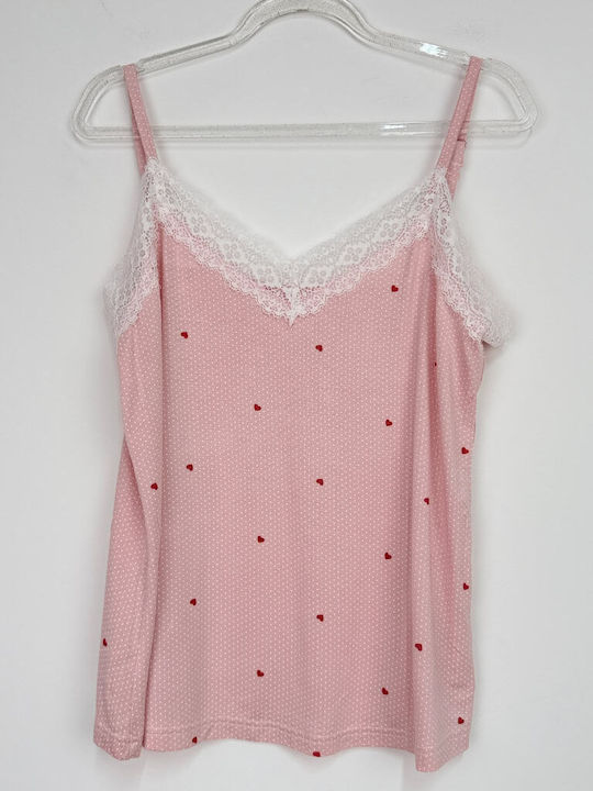 Sorrisino Summer Women's Pajama Set Cotton Pink