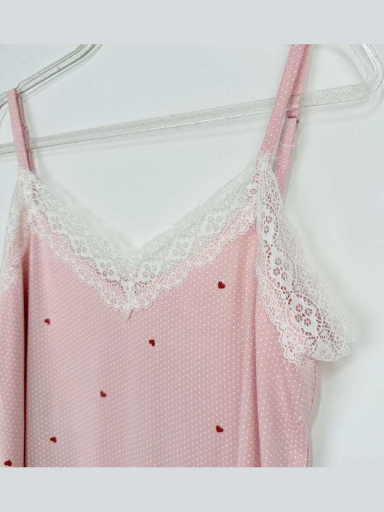 Sorrisino Summer Women's Pajama Set Cotton Pink