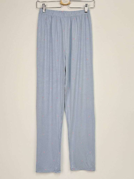 Sorrisino Summer Women's Pajama Set Cotton Light Blue