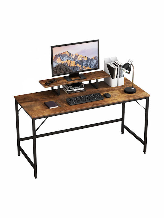 Computer Desk Wooden Brown with Metal Legs 120x60x73cm