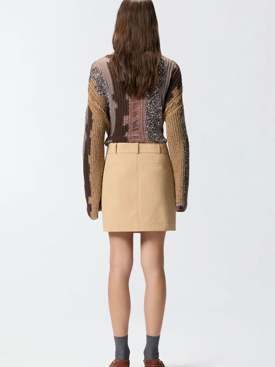 Pinko Mini Fustă Plic Beige