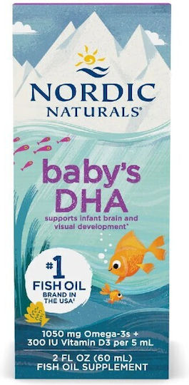 Nordic Naturals Baby's DHA Ιχθυέλαιο Κατάλληλο για Παιδιά 1050mg 60ml