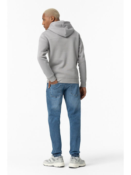 Men's Elastic Jeans Pants with Regular Tapered Fit Blue