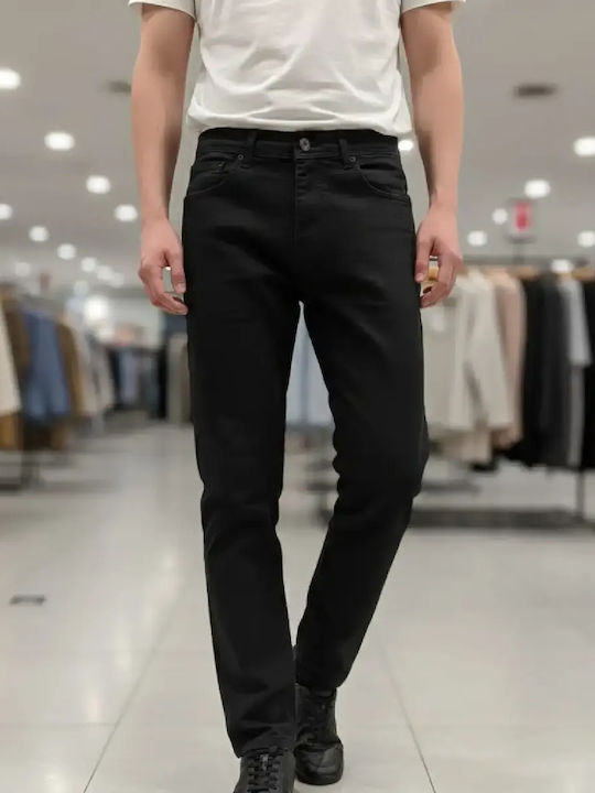 Men's Jeans Pants Cropped with Loose Fit Black