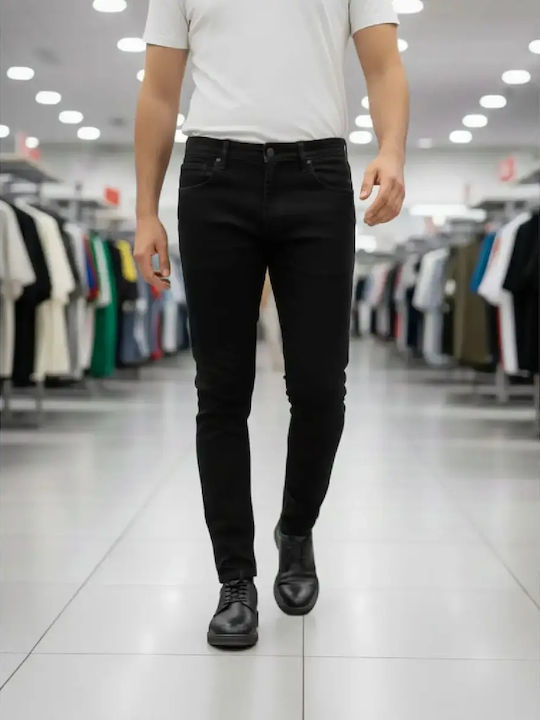 Men's Jeans Pants Cropped with Loose Fit Black