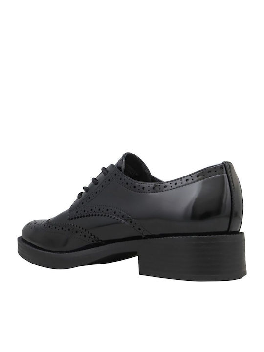 Studey3 Damen Oxfords aus Lackleder in Schwarz Farbe