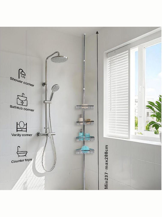 Inter Ceramic Corner Wall Mounted Bathroom Shelf Plastic 22x30x6cm
