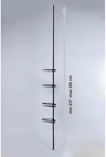 Inter Ceramic Colțar Montat pe perete Raft Baie Metal 22x30x6cm Neagră
