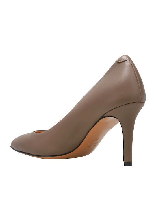 Lea Leather Heels with High Heel Topo