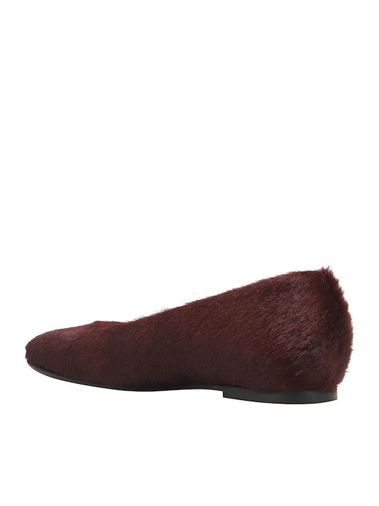 Damen Ballerinas in Burgundisch Farbe