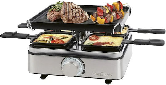 Profi Cook Tabletop Grătar Electric Raclette Placă Netedă 800W Grătare electrice cu Termostat Reglabil