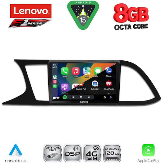 Lenovo Car Audio System for Seat Leon 2012-2021 (Bluetooth/USB/WiFi/GPS/Apple-Carplay/Android-Auto) with Touch Screen 9"