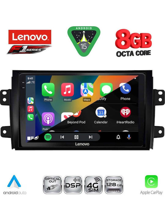 Lenovo Car Audio System for Fiat Sedici Suzuki SX4 2005-2013 (Bluetooth/USB/WiFi/GPS/Apple-Carplay/Android-Auto) with Touch Screen 9"