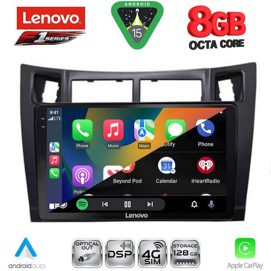 Lenovo Car Audio System for Toyota Yaris 2006-2011 (Bluetooth/USB/WiFi/GPS/Apple-Carplay/Android-Auto) with Touch Screen 9"