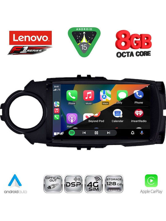 Lenovo Car Audio System for Toyota Yaris 2015-2020 (Bluetooth/USB/WiFi/GPS/Apple-Carplay/Android-Auto) with Touch Screen 9"
