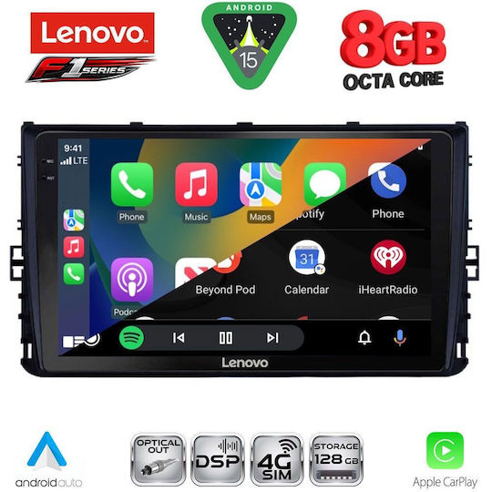 Lenovo Car Audio System for Volkswagen Polo T-Roc T-Cross 2017 Bluetooth USB WiFi GPS Apple CarPlay Android Auto with 9 Inch Touch Screen LENOVO SSR 10758 CPA
